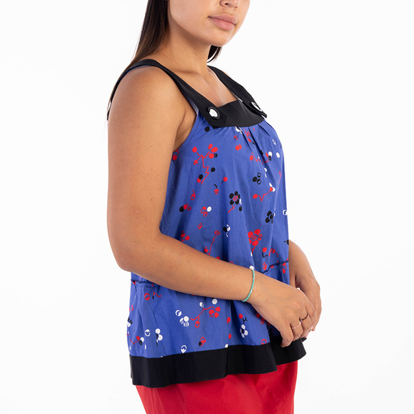 SONIA BY SONIA RYKIEL BLACK, DARK BLUE, RED, WHITE BLOUSE | WOMENS SIZE M - Picture 3 of 5